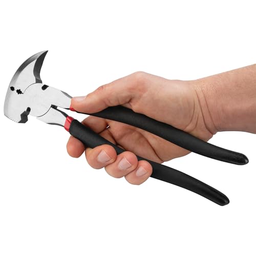 Image of Performance Tool W1722 10 in. Fence and 8 in. Diagonal Pliers Set | Drop forged alloy steel. Cushion grip handles. Features hammer head, pick end, wire cutters and crimper