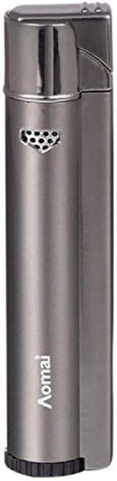 Metal Small Cigar Cigarette Lighter Windproof Jet Flame Refillable Butane Gas Cigar Lighter - Gray