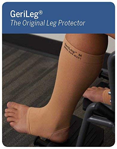 GeriLeg Prevent Products, Inc Elderly Leg Skin Protector, Thin Skin Tear & Bruise Protective Geri-Sleeves for Legs - Made in USA -One Pair per Pack (Large/Beige)