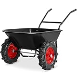 Best Choice Products Heavy Duty Dual-Wheel Wheelbarrow Garden Cart - 500 lb Capacity, Extra-Large Wheels, Built-in Stand, for Yard, Garden & Landscaping - Jet Black