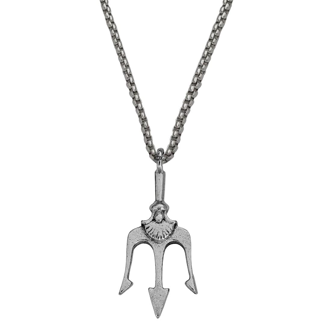 Lord Shiva Trishul Locket with Chain Silver Stainless Steel Pendant Necklace Chain for Men and Women-image-16