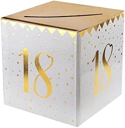 Chal Urne Tirelire Anniversaire 18 Ans Blanc Et Or Metallise Amazon Fr Cuisine Et Maison