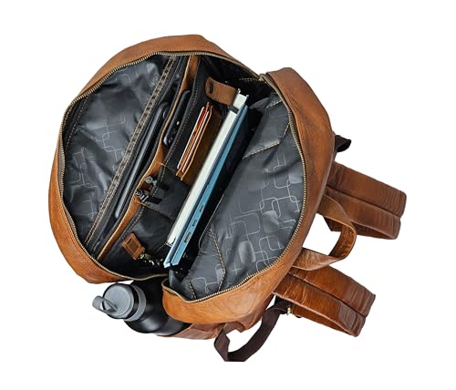 Leather backpack Jaald 45 cm en cuir véritable de style rucksack chic - 4