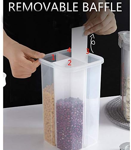 HARLIANGXY Cereal Storage Containers, Food Storage Container, Durable Plastic, BPA Free, 2300ml, Grey lid