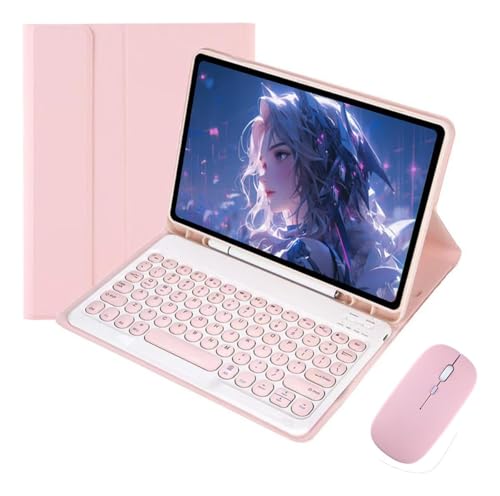 Adequado para capa de tablet Samsung Tab A8 (10,5 polegadas), teclado redondo inteligente removível