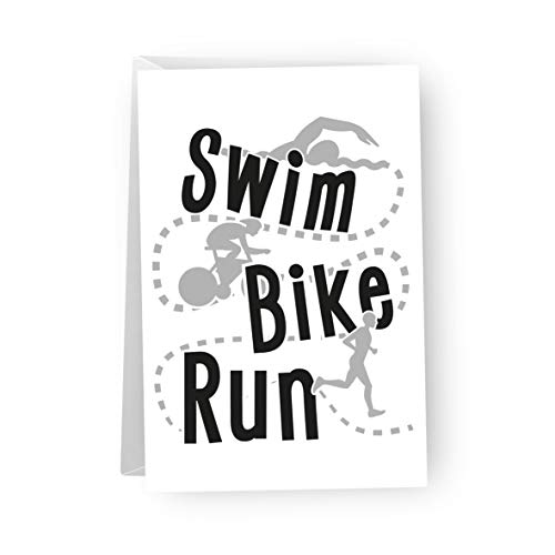 Sole Inspired Triathlon | Male Triathlete | Swim-Bike-Run Greeting Card