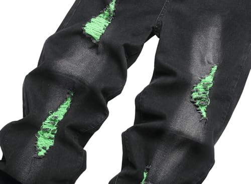 Image of QIMYUM Men's Wide-Leg Baggy Flex Jeans Relaxed Loose Fit Long Denim Pants