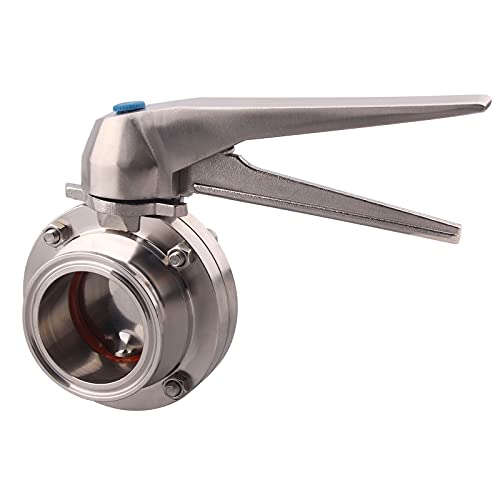 Dernord Butterfly Valve With Trigger Handle Stainless Steel 304 Tri Clamp Clover (2 Inch Tri Clamp Butterfly Valve) #TOP4