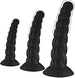 Anal Plug Pack of 3 Anal Toys,Anal Dildo Anal Plug Training Sets Long Black Dildo for Beginners