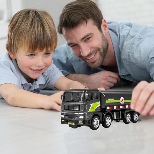 Image of Unbreakable Friction Power Fuel Truck Die cast Alloy Model Water Tanker Toy for 3+ Years Old Kids Boys Girls Engineering Construction Vehicle