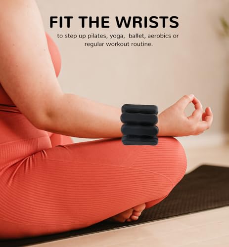 Image of Ankle & Wrist Weights for Women Men, Set of 2, 1 lb /2 lb Each | Adjustable Arm & Leg Weights, Soft Silicone Weighted Bracelet For Pilates Yoga Dance Walking Running Swimming Weight Loss