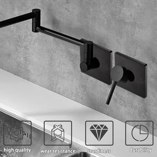 JAONLD 2 Stück Dekorative Duschabdeckung Quadratische Selbstklebende PVC Rohrabdeckung Dekorative Wasserhahnabdeckung zum Abdecken von Drähten, Wasserhähnen, Rohren und Löchern in Wänden (Schwarz)