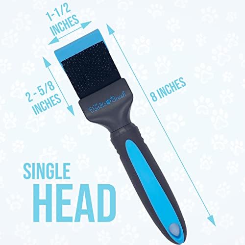 The Doodle Brush  Long Pin Dog Slicker Brush for Goldendoodles, Labradoodles, and other Poodle-crosses with Medium and Long Hair, Dog Detangler Brush for Dematting (Single Head)