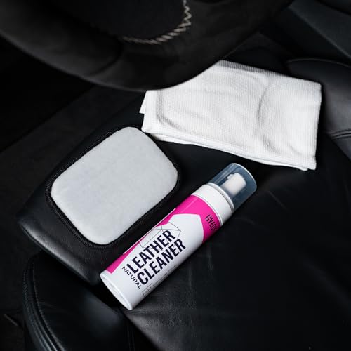Gyeon Q²M LeatherSet Natural - All in One Car Leather Cleaner and Finishing Kit - Clean and Protect Your Cars Leather Interior and Seats - Automotive Leather Protection