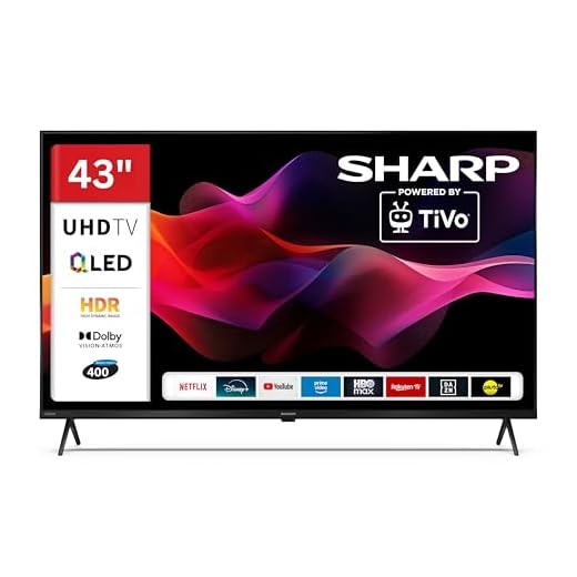 Sharp QLED Fernseher 43 Zoll Smart TV Powered by TiVo - 4K UHD Fernseher mit Dolby Vision HDR, Dolby Atmos und Triple-Tuner, QLED TV 43HM5745E (2026)