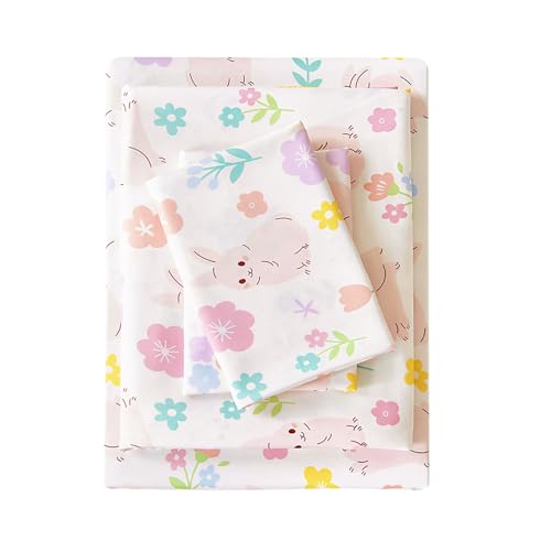 Recopilación de Sábanas para cama infantil . 43 MCO Juego de Sábanas Twin para Niños, Juego de Sábanas de Microfibra Suave para Niños y Niñas, 3 Piezas de Sábanas Twin Transpirables con Diseño de Conejo