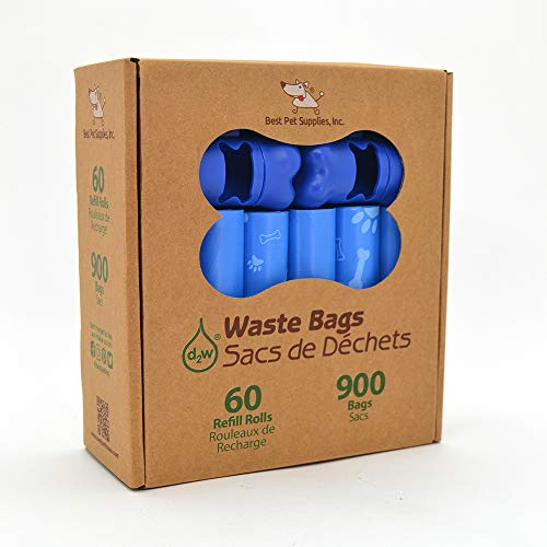 Image of Best Pet Supplies Dog Poop Bags for Waste Refuse Cleanup, Doggy Roll Replacements for Outdoor Puppy Walking and Travel, Leak Proof and Tear Resistant, Thick Plastic - Blue (Unscented), 900 Bags