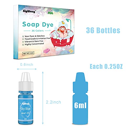 Bath Bomb Soap Dye - 36 Color Concentrated Food Grade Skin Safe Liquid Based Bath Bomb Colorant - Vibrant Rainbow Soap Coloring For Soap Making Diy, Bath Bomb Supplies Kit, Bath Salt Crafting #TOP6