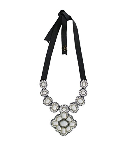 Starlite Shop Collar Valeria Mazza Bufanda, Blanco (White 11140), One Size (Tamaño del fabricante:One Size) para Mujer
