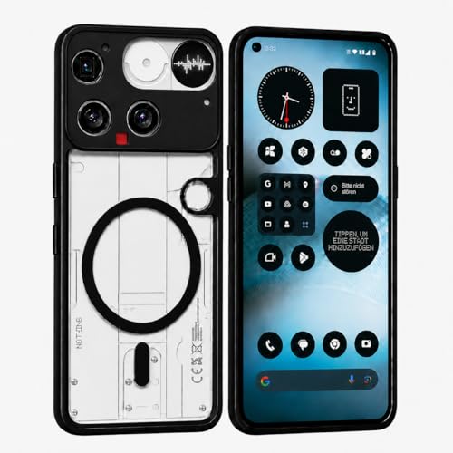 JProtect für Nothing Phone 3 Hülle für MagSafe Schwarz (TOP Schutz & Magnetkraft) Magnetische Handyhülle Transparent für Nothing Phone 3 Hülle Magnet für MagSafe Zubehör Case Stoßfest