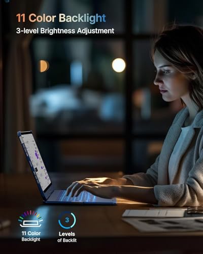 Image of typecase Touch Keyboard for iPad Pro 11 (M5 /M4) with Multi-Touch Trackpad, 11 Colors Backlit, 360 Rotatable Case, Pencil Holder- Midnight Blue'26 (* NOT for Pro 11 (M2), A16(11th), Air 11 (M3 /M2))