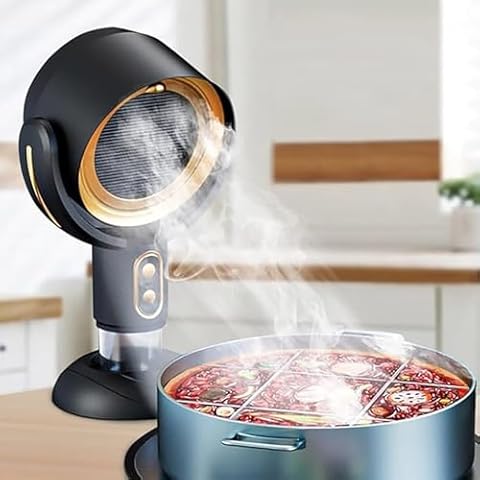 sgmedila Portable Range Hood with 2 Speed Exhaust Fan,Removable and washable Filter, Large Oil Collection Cup,Wireless Desktop Kitchen Range Hood for Indoor BBQ,Hot Pot Camping Trips Home Cover
