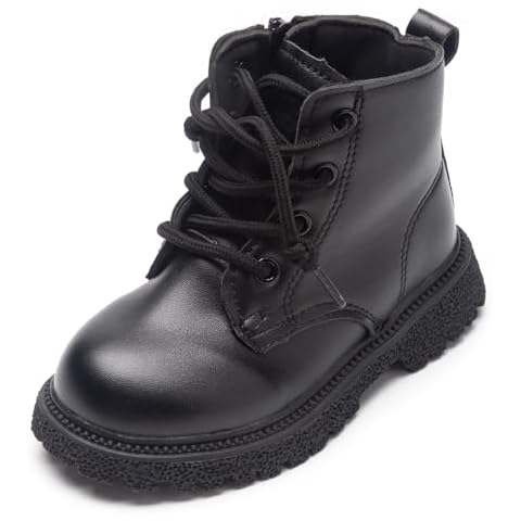 Mesiiloly Toddler Boots with Side Zipper-Kids Fashion Waterproof Ankle Boots for Boys Girls Cover