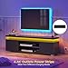 Rolanstar TV Stand with Power Outlet & LED Lights, Modern Entertainment Center for 32/43/50/55/65 Inchs TVs, TV Table, Universal Gaming LED TV Media Stand with Large Storage Cabinet, Black