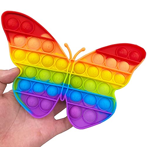 Ayat Retail | Premium Soft Push Bubble Pop Sensory Squeeze Fidget Plush Toy | Tactile Logic Game | Child Toy | Stress Reliever | Sturdy, Unbreakable & Waterproof | Return Gifts | 1 Piece (Butterfly)