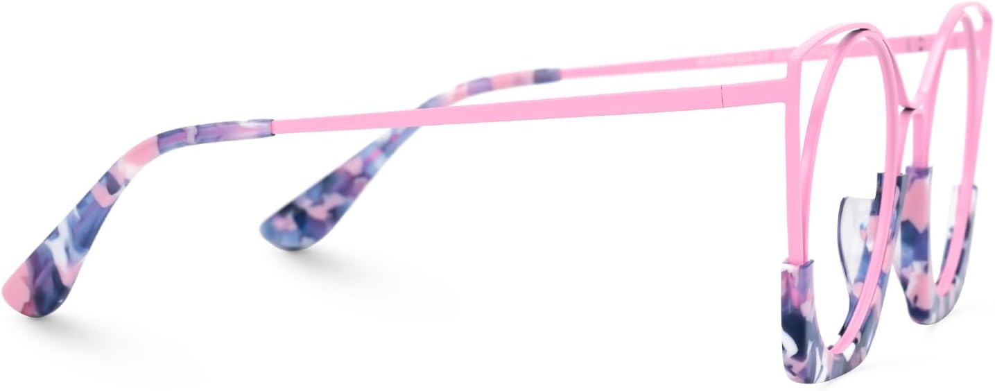 Zeelool Chic Round Glasses Frame with Non-prescription Clear Lens for Women ZJGX699326