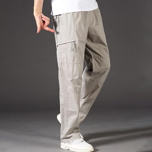 Cargo Pants for Men Baggy Elastic Waist Casual Hiking Outdoor Streetwear Trousers Relaxed Fit Open Bottom Sweatpants2