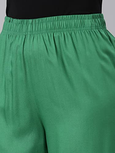 Image of GO COLORS Soft Viscose Basic Palazzo Full Length for Women| Breathable, Mid Rise, Relaxed Fit