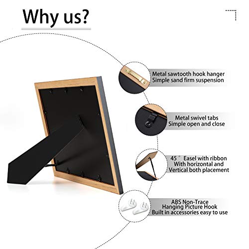 Image of ELSKER&HOME 8.5x11 Diploma Frame with Black Mat,Real Wood Mahogany (Pack of 2)