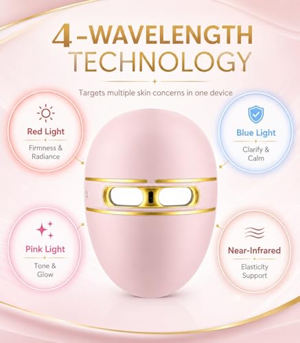Image of Pro-Grade FSA LED Light Therapy Facial Mask -Red & Blue Light Anti Aging FSA Face Mask- Salon Treatment for Acne,Wrinkles & Redness at Home,Ideal Skincare Device for Birthday, Mom Gift
