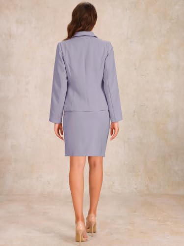 Image of Allegra K Women 2 Piece Skirt Set Suit Business Blazer and Pencil Skirt Office Work Interview Church Outfits