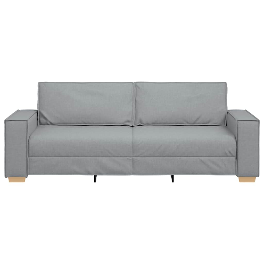 Sofa 3-osobowa, jasnoszara, 180 cm, miękki materiał poliestrowy, stabilna drewniana rama metalowa, wygodna sofa do salonu do relaksu