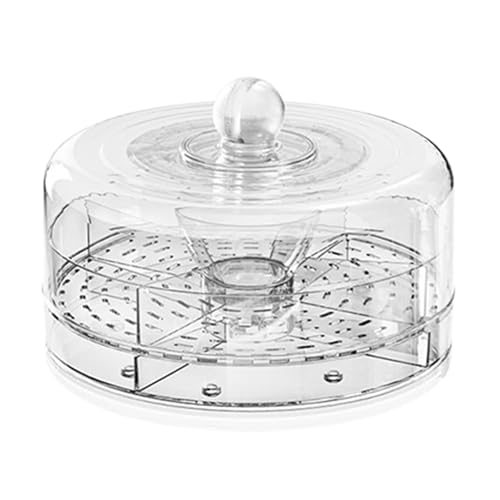 Bandeja de servicio refrigerada por hielo - Bandeja fría buffet, portacomida festiva, plato de aperitivo refrigerado | Bandeja de servir de acrílico con compartimento de hielo y tapa transparente para