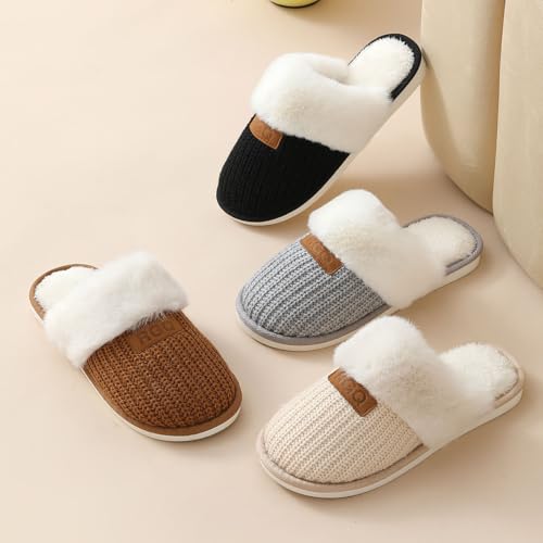 Image of DRUNKEN Slippers For Women Winter Sandals Casual Flats Home Footwear Man Girls Sliders Flip Flops Chappals Ladies Clogs Sleeper Slides Stylish Ortho Soft