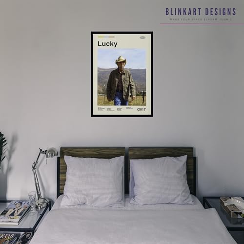 Image of BLINKART Lucky Vintage Movie Poster Frame 8x12 Inch | Premium 300 GSM Paper Wall Print | Mid Century Vintage Film Artwork for Home, Bedroom, Living Room, Office | Framed Photo Decor