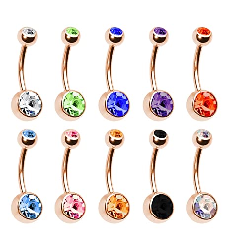 Skcess Piercing falso para el ombligo, acero inoxidable, corte