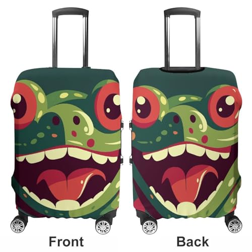 Frog with Mouth Open Luggage Cover Elastic Suitcase Protector Case Anti-Scratch Washable Baggage Covers Protector For Traveling, Aircraft Consignment S3