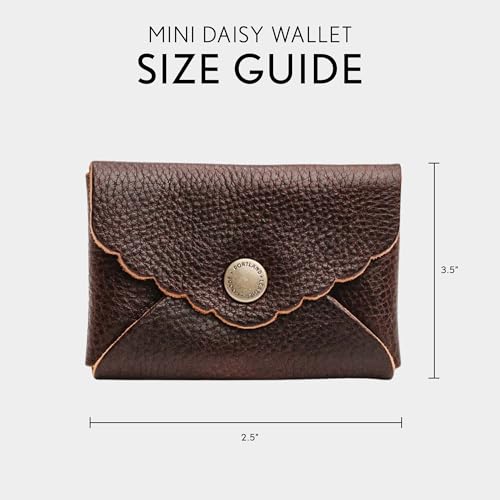 Image of Portland Leather Goods Mini Daisy Wallet for Women - Handmade from the Finest Full-Grain Hides - Features Envelope Design with Snap Closure - Coldbrew
