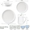 Everyday White by Fitz and Floyd Nevaeh Coupe 16 Piece Dinnerware Set, Service for 4