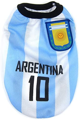 Gabefish Dog World Cup T Shirt Pets Football Jersey Sports Soccer National Team Vest Cat Summer Cool Clothes Apparel Argentina 3X-Large #TOP1