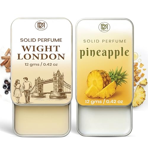 Image of Dr.Mashur Solid Perfume |wight london&pineapple Alcohol Free Wax Perfume Balm, Long Lasting | Pocket Tin 12g, Pack Of 2| Non Greasy Smooth Glide, Travel Friendly Unisex Gifts He Or Her
