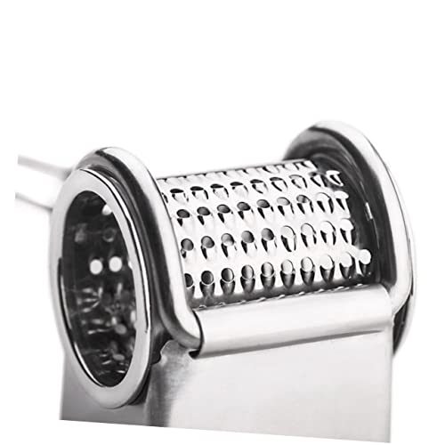 Rallador giratorio de queso acero inoxidable plateado miniatura 4