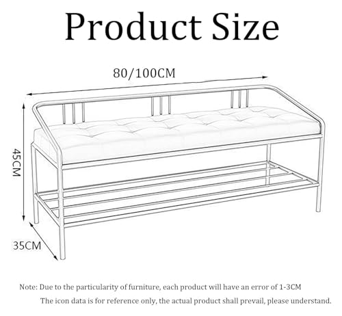 Banc de rangement à chaussures en velours et métal doré pour entrée