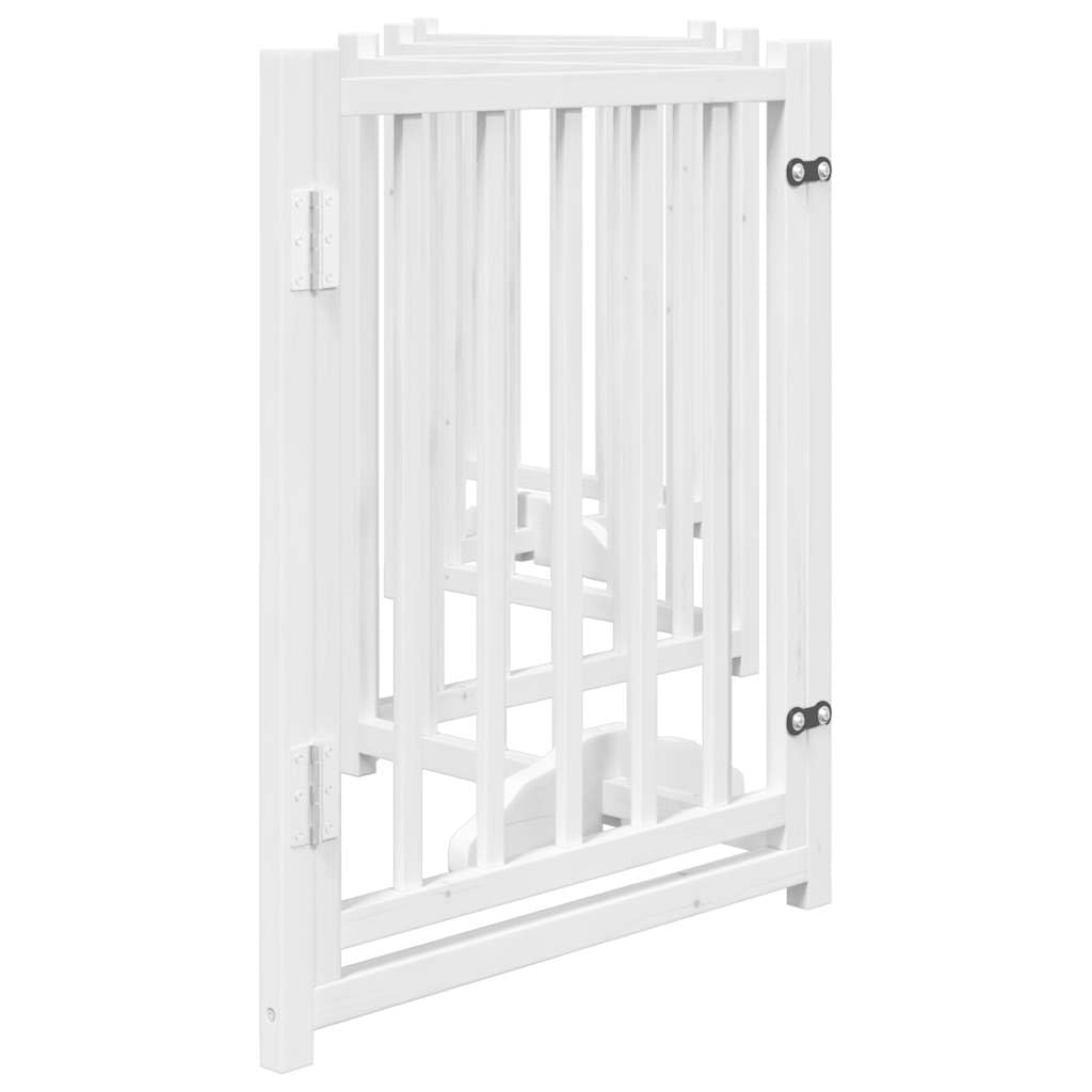 vidaXL Puerta de Perros Plegable 6 Paneles Madera Abeto Blanco 300 cm, Puerta para Mascotas, Puerta de Seguridad para Perros, Puerta para Perros de Seguridad