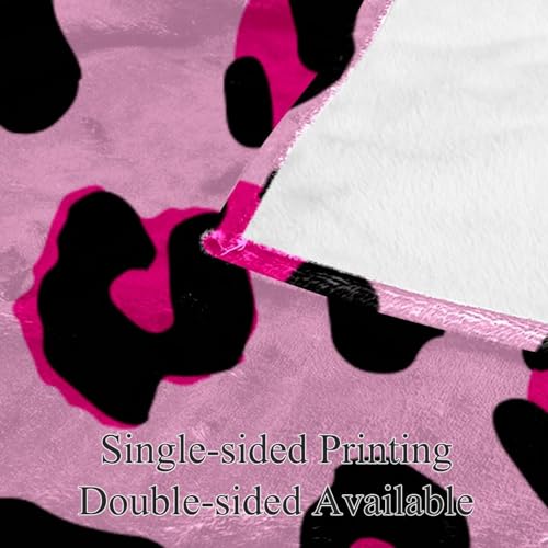 Couverture polaire rose motif léopard plaid doux jeté de canapé microfibre