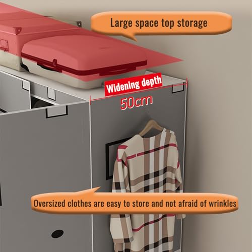 Evite ropa arrugada con este perchero plegable resistente de metal con puerta 8